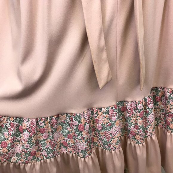 Vintage 70's Pink Prairie Dress Boho Cottagecore Granny Core - Picture 9 of 16